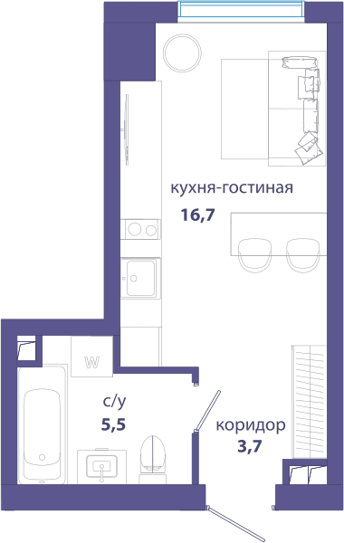 Событие, Событие 4 Москва — планировка Студия
