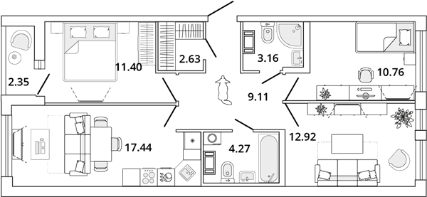 MASTER PLACE Санкт-Петербург — планировка 3
