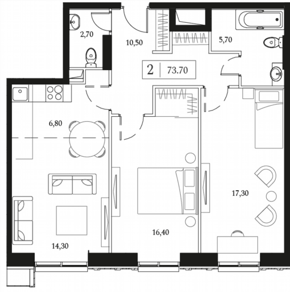 Dream Towers Москва — планировка 2