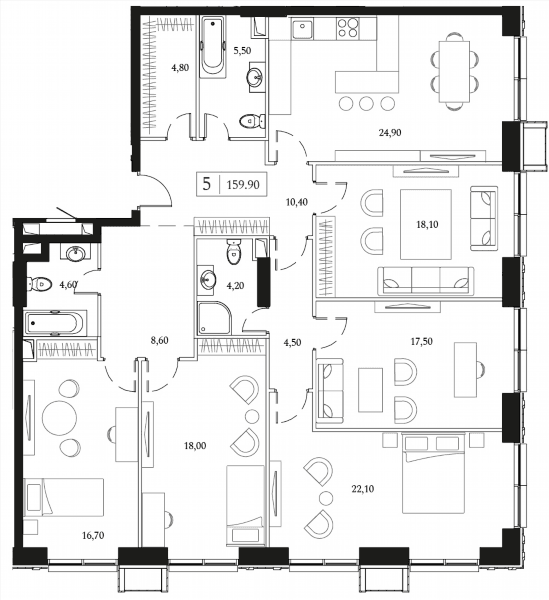 Dream Towers Москва — планировка 5