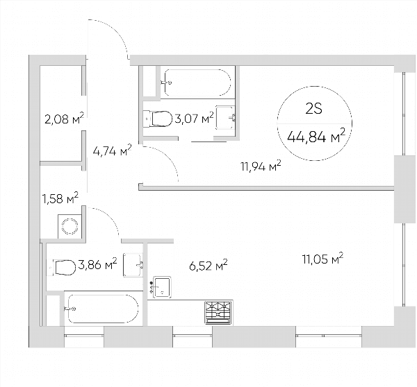Nice loft Москва — планировка 2-комнатные апартаменты