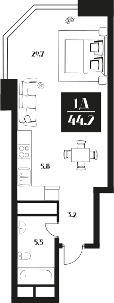 DECO Residence Москва — планировка Студия