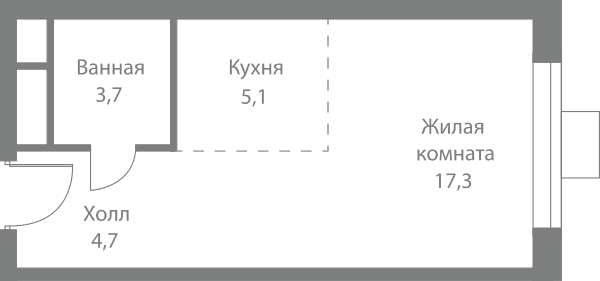 Stellar City Москва — планировка Студия