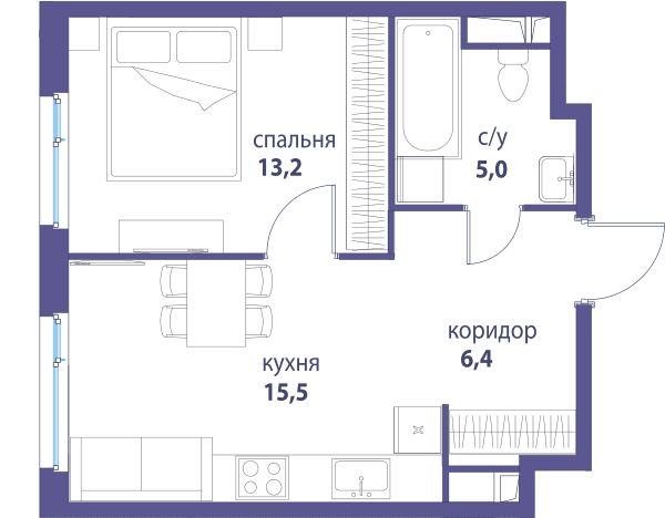 Символ, Независимость Москва — планировка 1