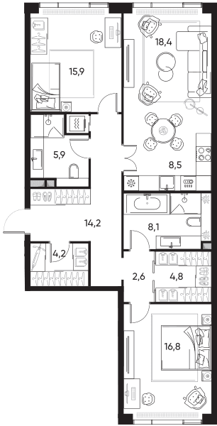Pride-home Москва — планировка 3