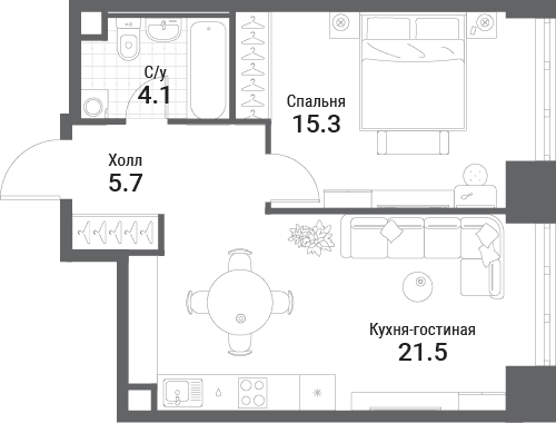 Nagatino i-Land Москва — планировка 1