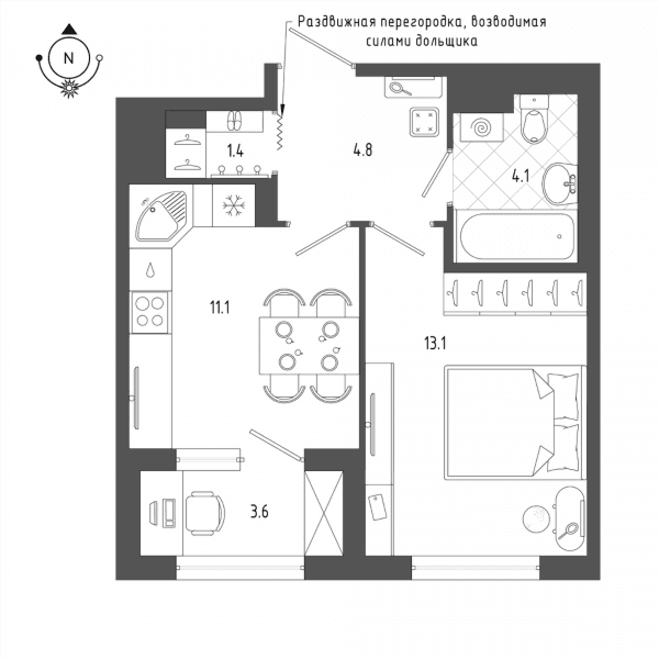 Квартал «Галактика», корпус 9.1 Санкт-Петербург — планировка 1
