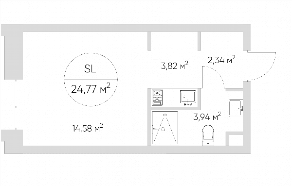 Nice loft Москва — планировка Студия