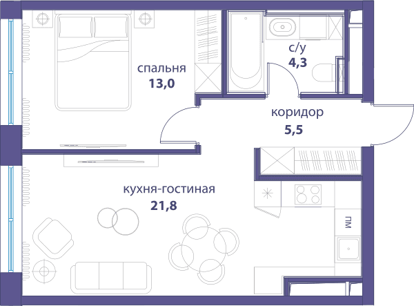 Событие, Событие-5 Москва — планировка 1