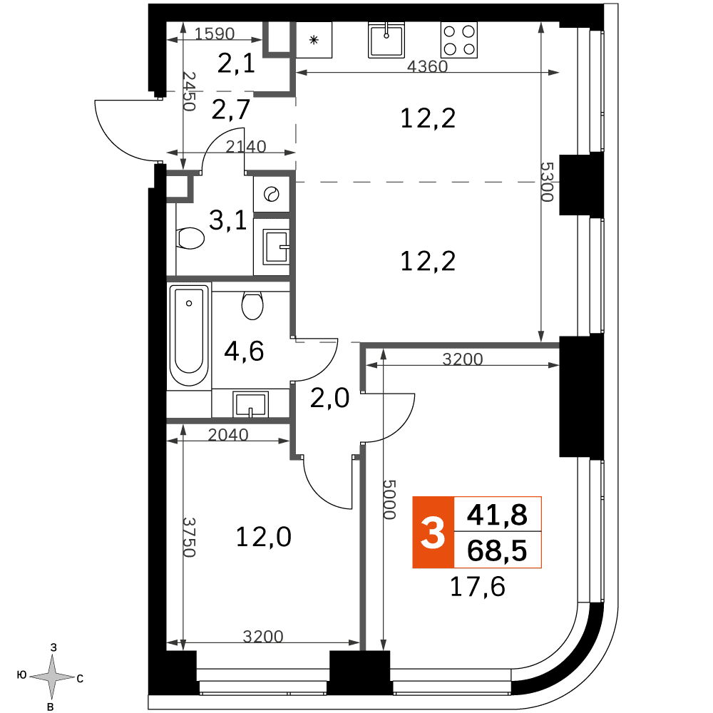 Amber City Москва — планировка 3