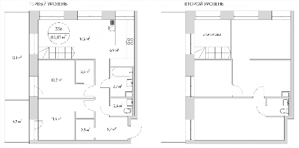 Nice loft Москва — планировка 3-комнатные апартаменты