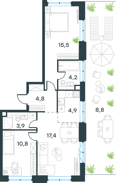 Level Причальный Москва — планировка 3
