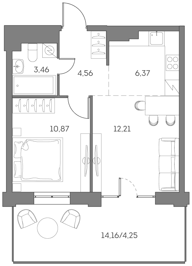 Аквилон BESIDE 2.0 Москва — планировка 1