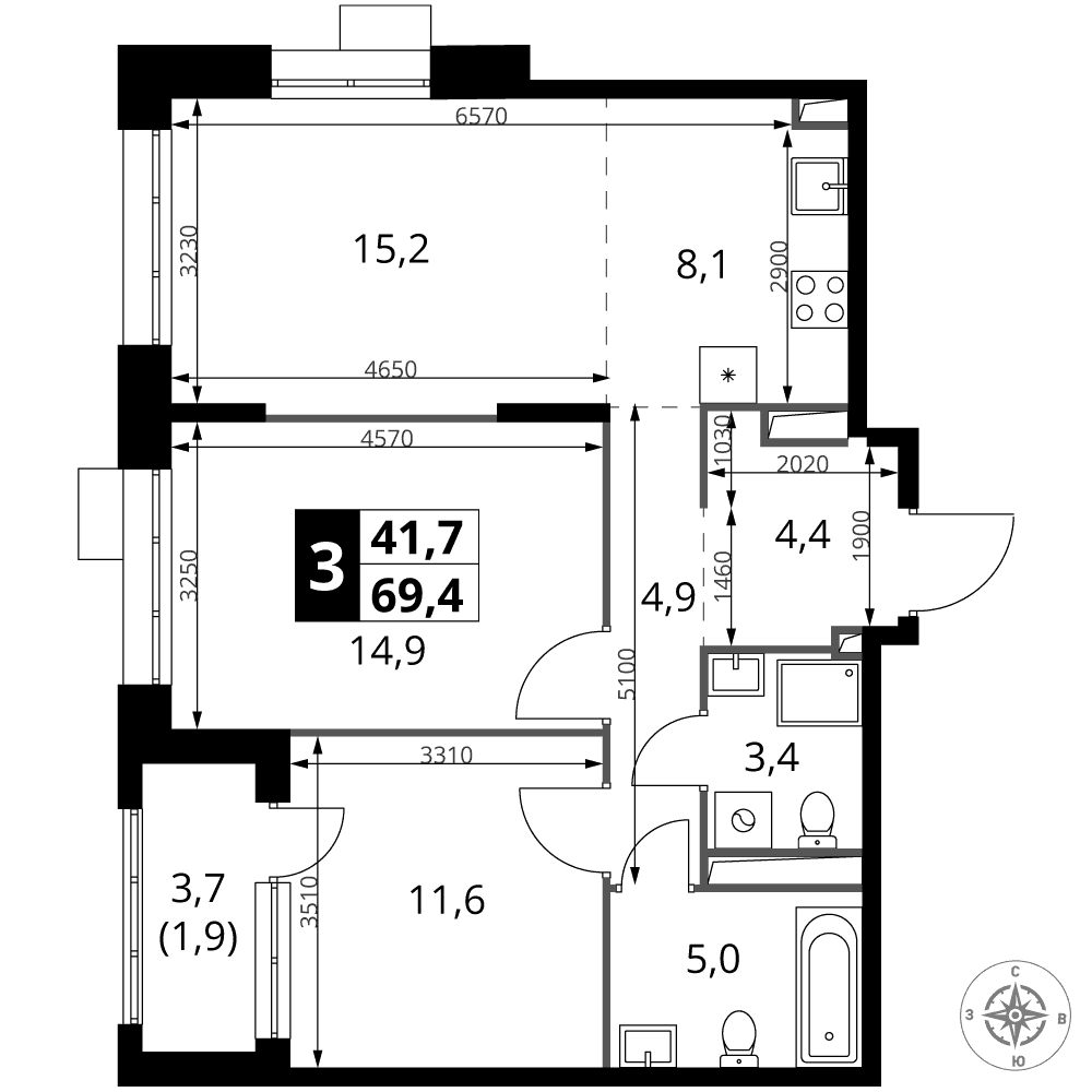 1-й Саларьевский Москва — планировка 3