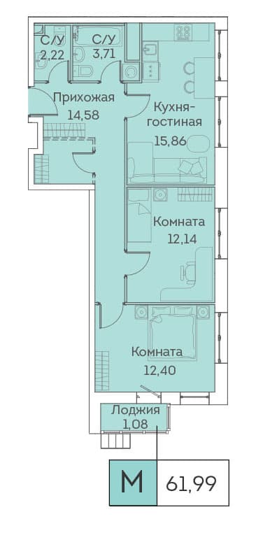 Аквилон Митино Красногорск — планировка 1