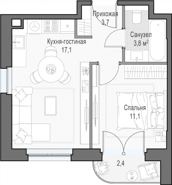 Достижение Москва — планировка 1