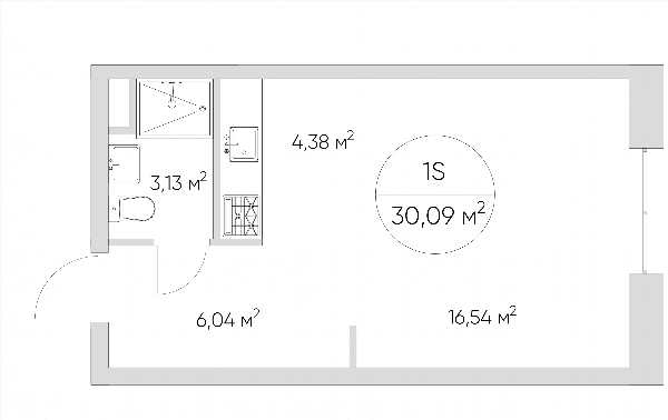 Nice loft Москва — планировка 1-комнатные апартаменты