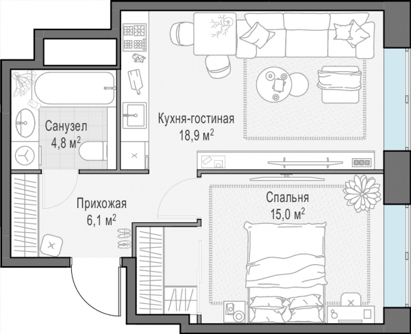 West Garden Москва — планировка 1