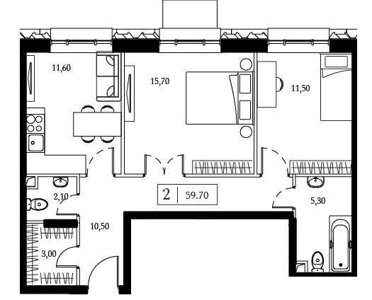 Dream Towers Москва — планировка 2