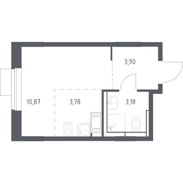 Пятницкие Луга Москва — планировка Студия