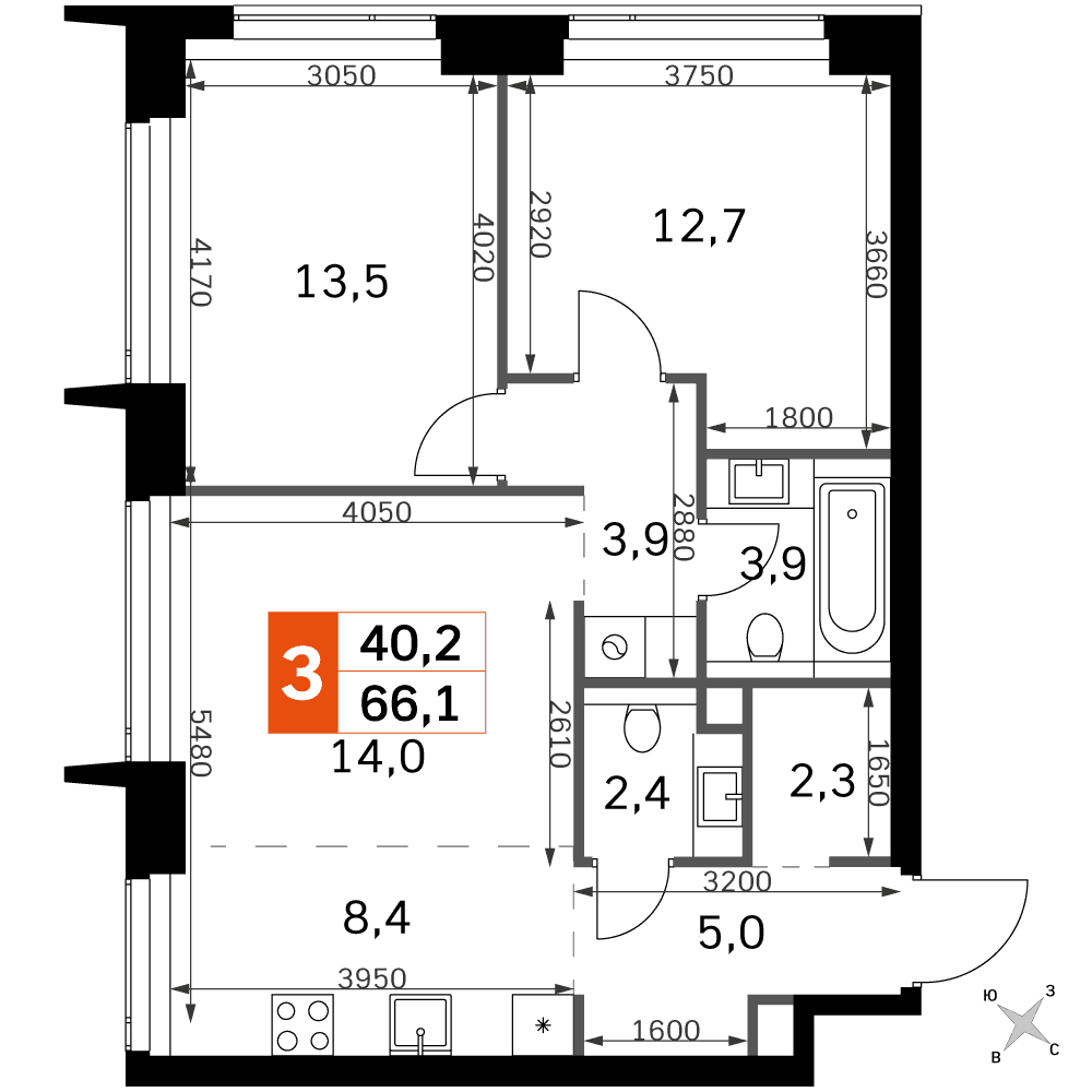 Amber City Москва — планировка 3