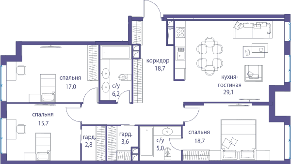 Остров, Остров.4 Москва — планировка 3
