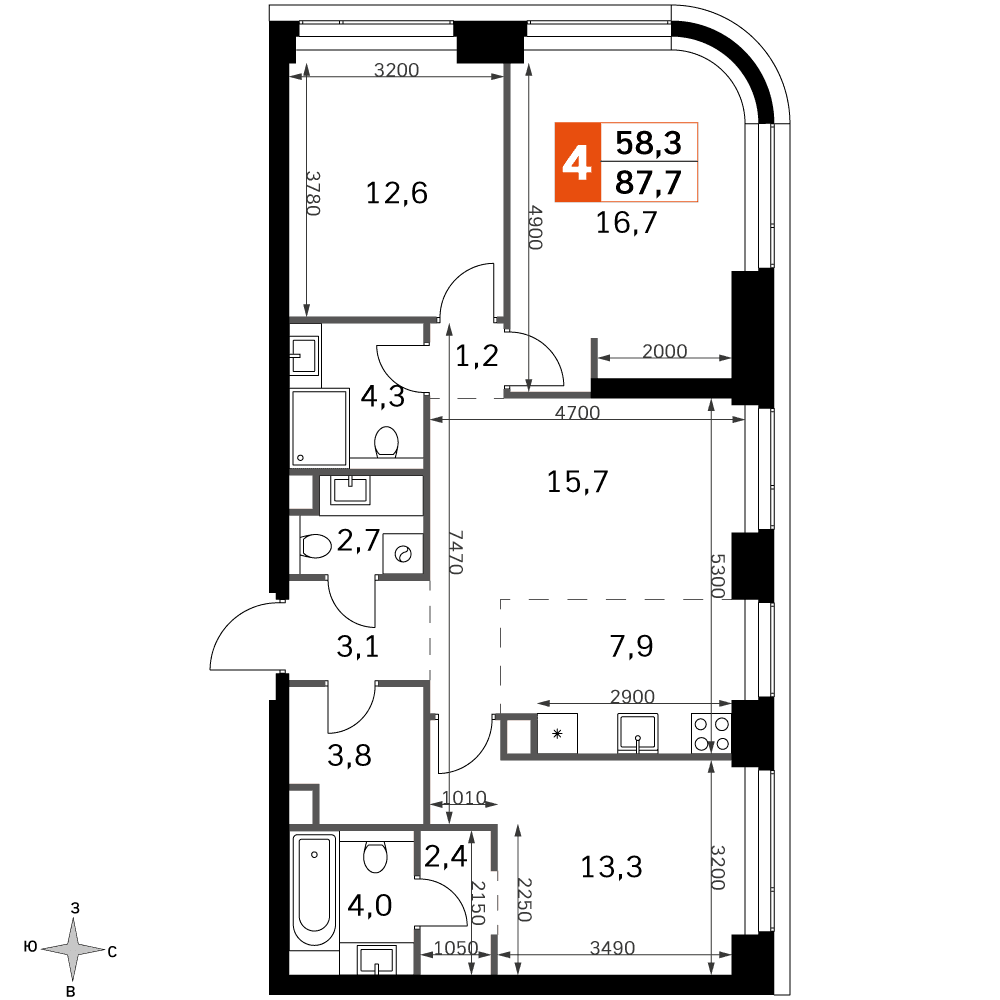 Amber City Москва — планировка 4