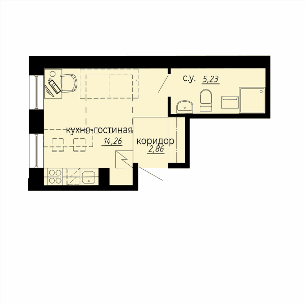 iD Polytech Санкт-Петербург — планировка Студия
