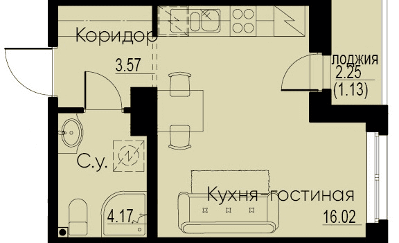 iD Murino II Санкт-Петербург — планировка Студия