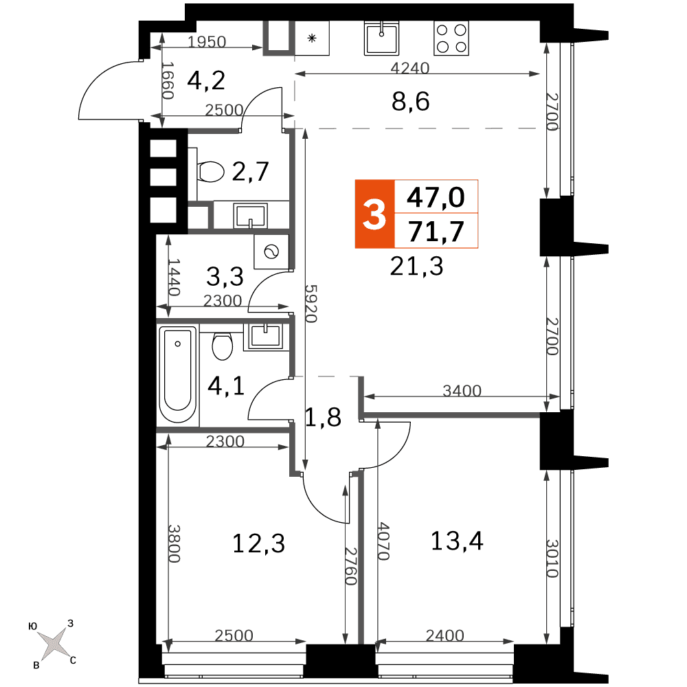 Amber City Москва — планировка 3