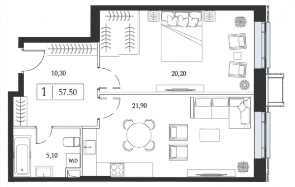 Dream Towers Москва — планировка 1