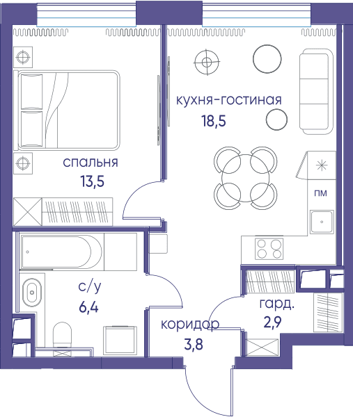 Остров, Остров.5 Москва — планировка 1