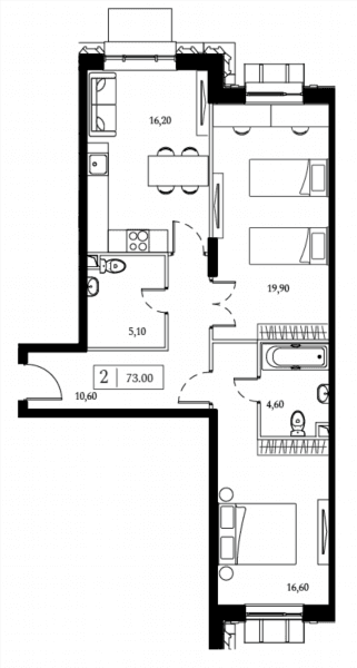 Dream Towers Москва — планировка 2