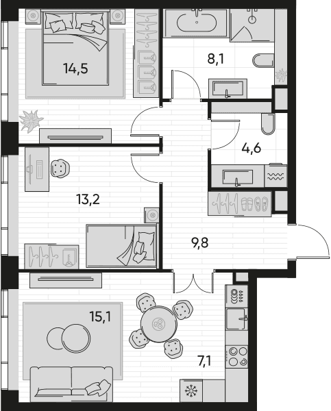 Pride-home Москва — планировка 3