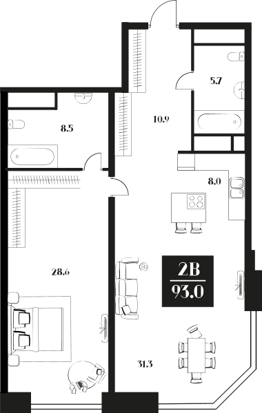 DECO Residence Москва — планировка 2