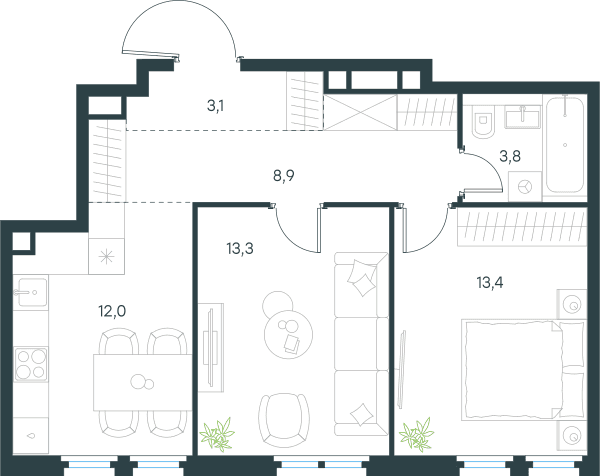 Level Нижегородская Москва — планировка 2