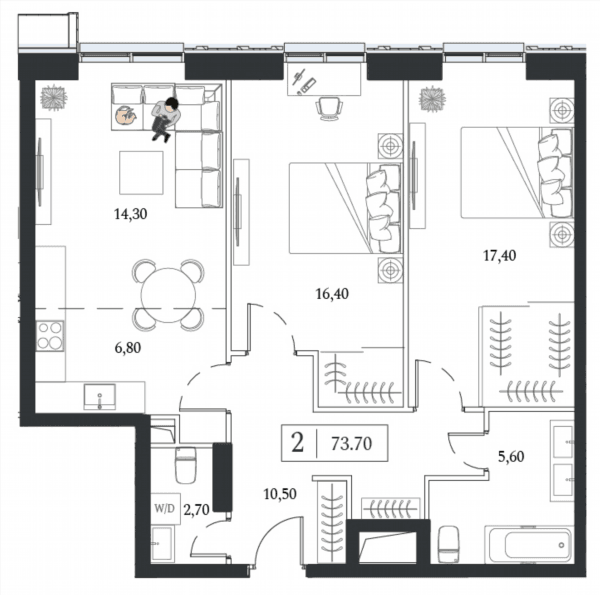 Dream Towers Москва — планировка 2
