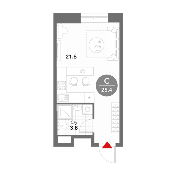 Voxhall Москва — планировка Студия
