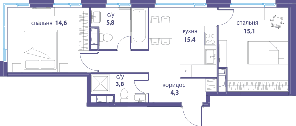 Символ, Независимость Москва — планировка 2