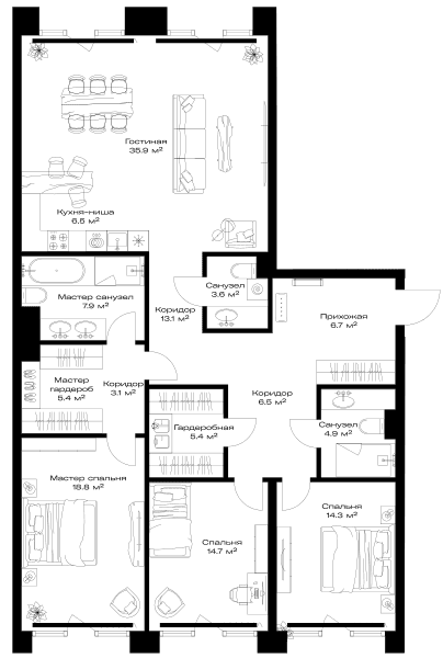 Opus-home Москва — планировка 3