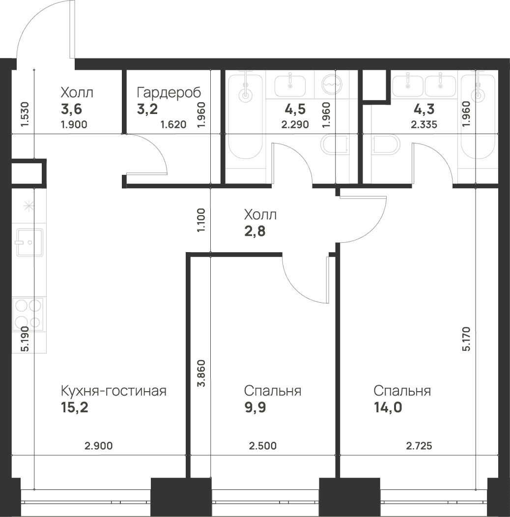 Voice Towers Москва — планировка 2
