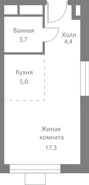 Stellar City Москва — планировка Студия