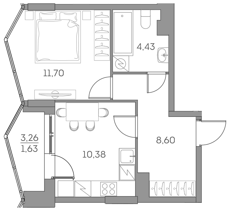 Аквилон BESIDE 2.0 Москва — планировка 1