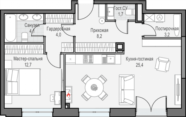 Достижение Москва — планировка 2