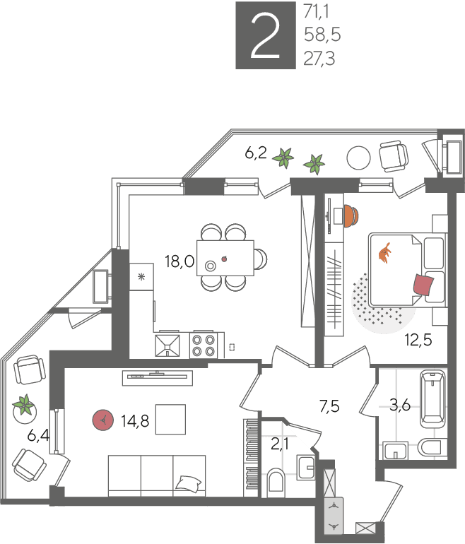 Рекорд 2 Краснодар — планировка 2
