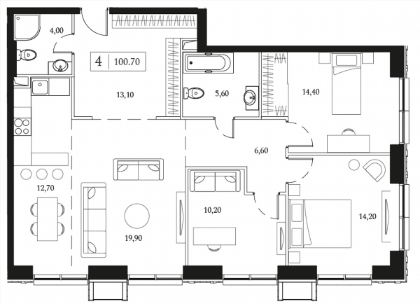 Dream Towers Москва — планировка 3