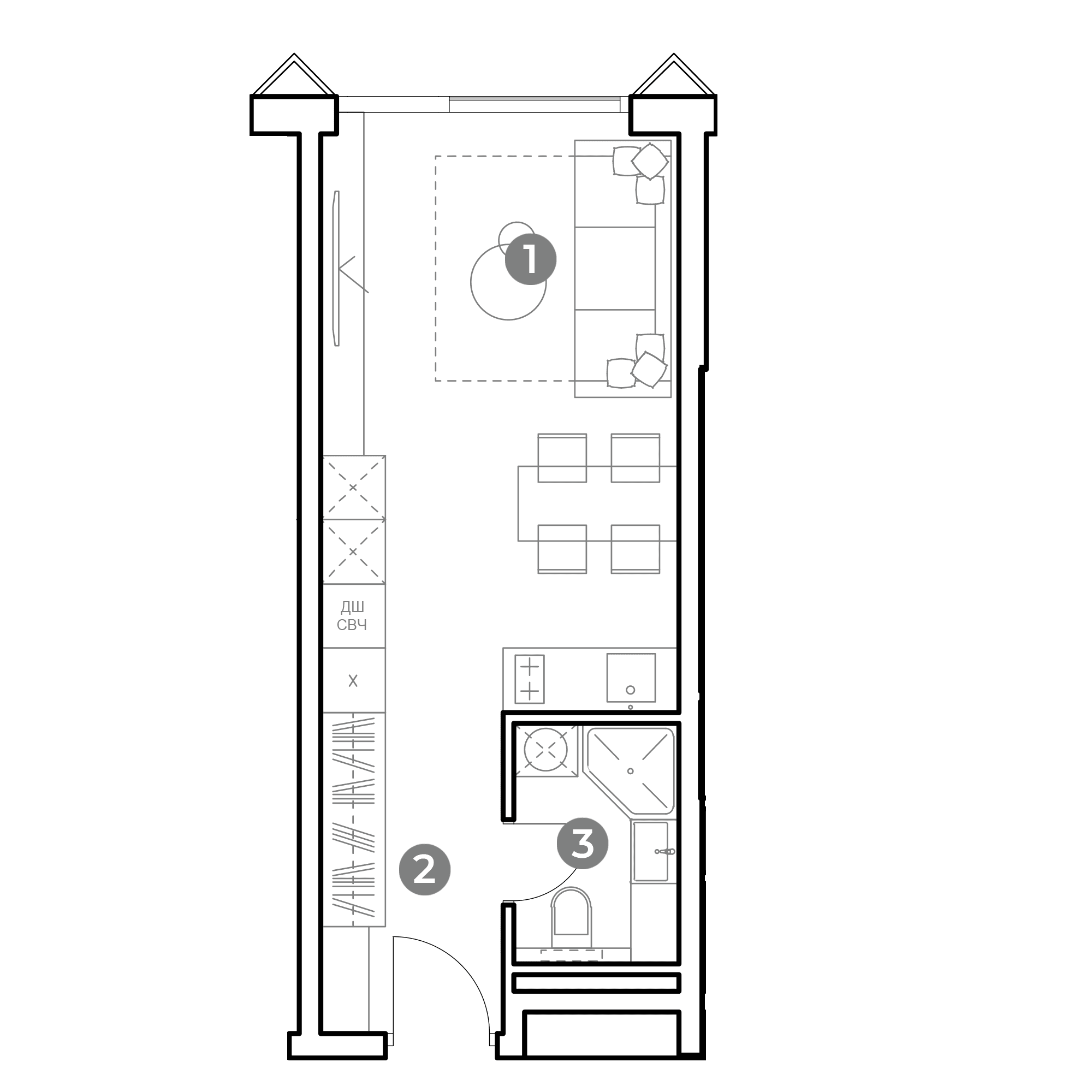 NAMETKIN TOWER Москва — планировка Студия