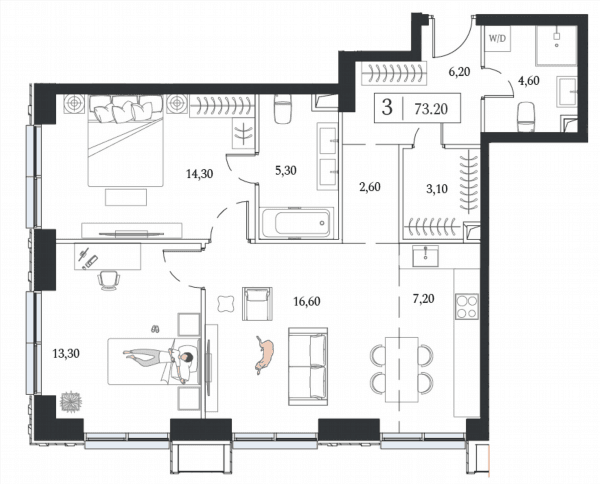 Dream Towers Москва — планировка 2