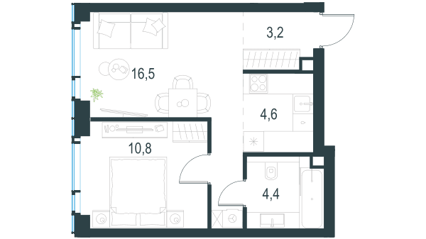 Level Мичуринский, этапы 1 и 2 Москва — планировка 2