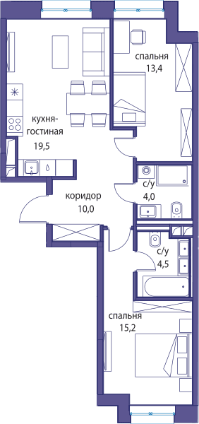 Остров, Остров.4 Москва — планировка 2